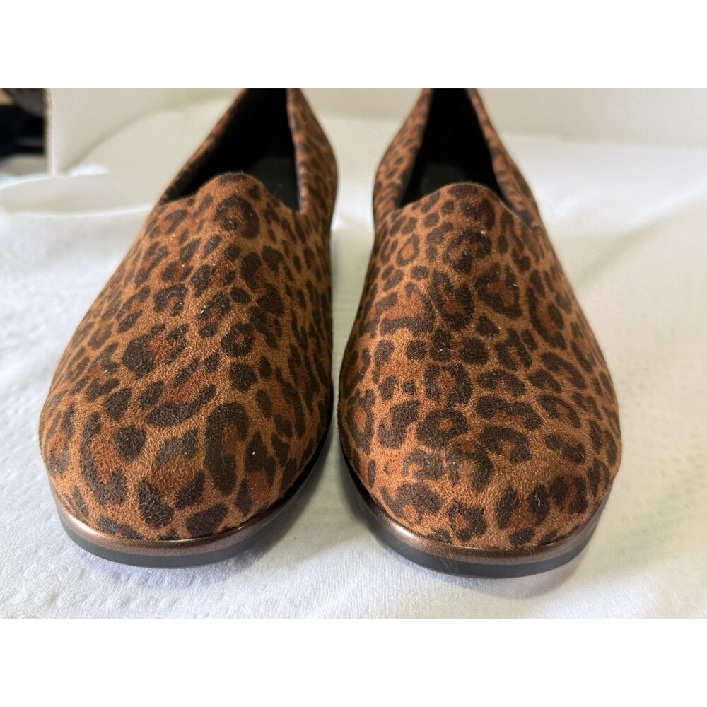 SAS Tri Pad Comfort Women’s Leopard Print Slip On Wedge Shoes Sz 11 Wide